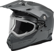 Fly Racing Trekker CW Solid Helmet with Electric Shield - Large, Grey for Off-Road and ATV Vehicles