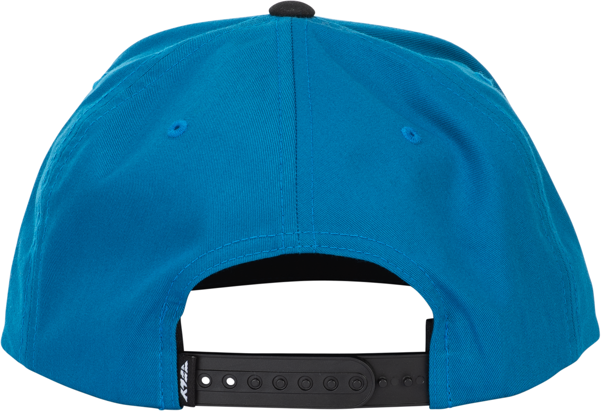 Fly Racing Fly Flow Hat Blue with Adjustable Snapback for Off-Road & Motorcycle Enthusiasts