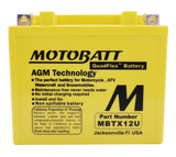 Motobatt MBTX12U Sealed AGM Battery for Motorcycle, ATV, and Powersports Vehicles
