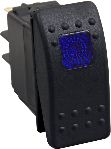 Open Trail Lighted Rocker Switch Blue for 12-24 Volt Vehicles - Part Number SM106-005B
