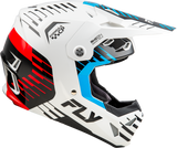Fly Racing Formula Cp Slice Helmet White/Red/Cyan with Impact-Absorbing Technology for Motorcycle & ATV Riders