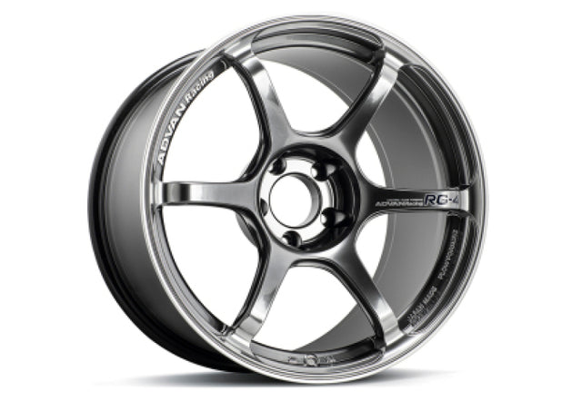 Advan RG-4 18x9.5 +38 Hyper Black Ring Wheel for Honda Accord, Toyota Camry, Mazda 6, and More - 5x114.3 Bolt Pattern