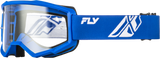 Fly Racing Focus Goggle Blue/White with Clear Lens - Universal Fit for Off-Road and Motocross Vehicles