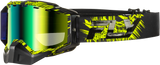 Fly Racing Zone Snow Goggle Green/Black with Green Mirror and Yellow Lens for ATV, Snowmobile, and Ski Vehicles