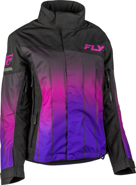 Fly Racing Women's SNX Pro Jacket Purple/Black – Weatherproof Snowmobile Jacket with Removable Liner and Enhanced Safety Features