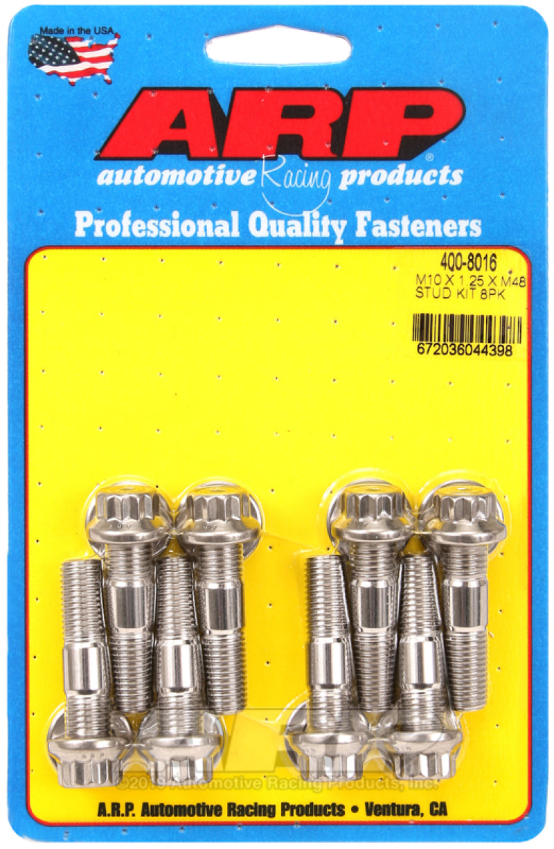 ARP Sport Compact M10 x 1.25 x 48mm Stainless Accessory Studs – Fits Honda Civic, Toyota Corolla, Ford Mustang, and More