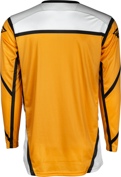 Fly Racing Youth Lite Jersey White/Black/Mustard YXL - Youth Motorcycle Riding Jersey for Off-Road & Motocross