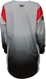 Fly Racing Youth Kinetic DBK Jersey Grey/Black/Red, Part Number 379-520YL, Compatible with Honda CRF Series and Kawasaki KX Models