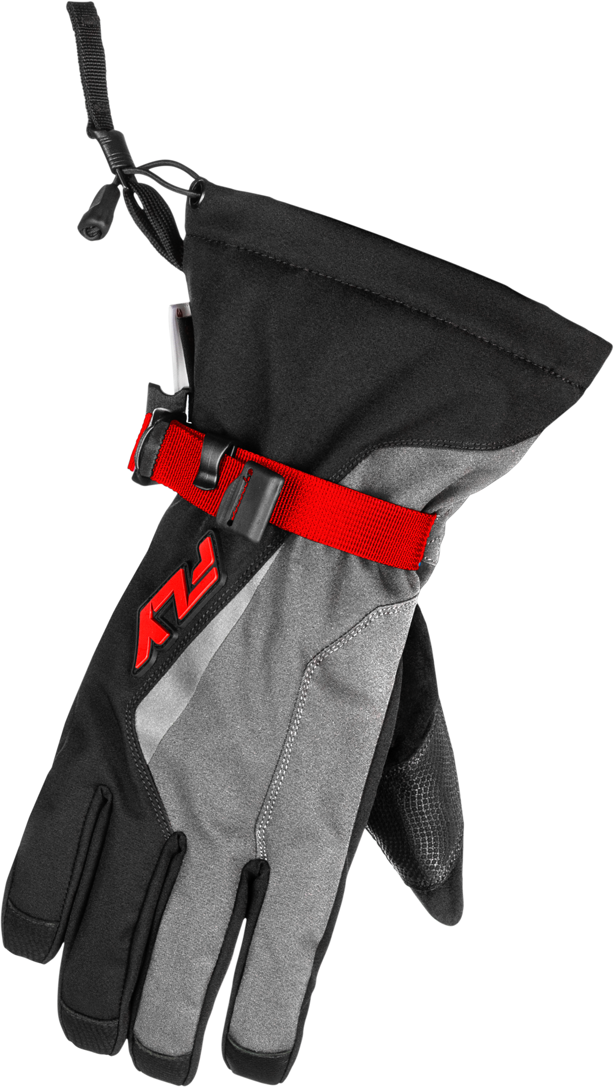 Fly Racing Title Gauntlet Gloves for Cold Weather Motocross Riding - Medium, Red/Light Grey/Black