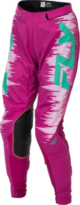 Fly Racing Women's Lite Pants Pink/Turquoise Size 07/08 - Lightweight Athletic Riding Trousers with Ventilated Mesh and Adjustable Fit