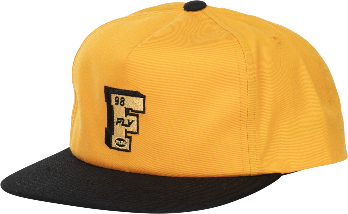 Fly Racing Varsity Hat Mustard with Adjustable Snapback for Motorcycle and Off-Road Vehicles