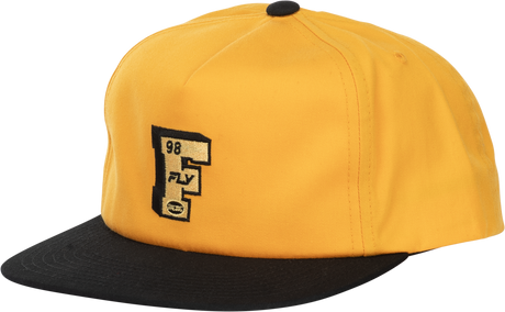 Fly Racing Varsity Hat Mustard with Adjustable Snapback for Motorcycle and Off-Road Vehicles