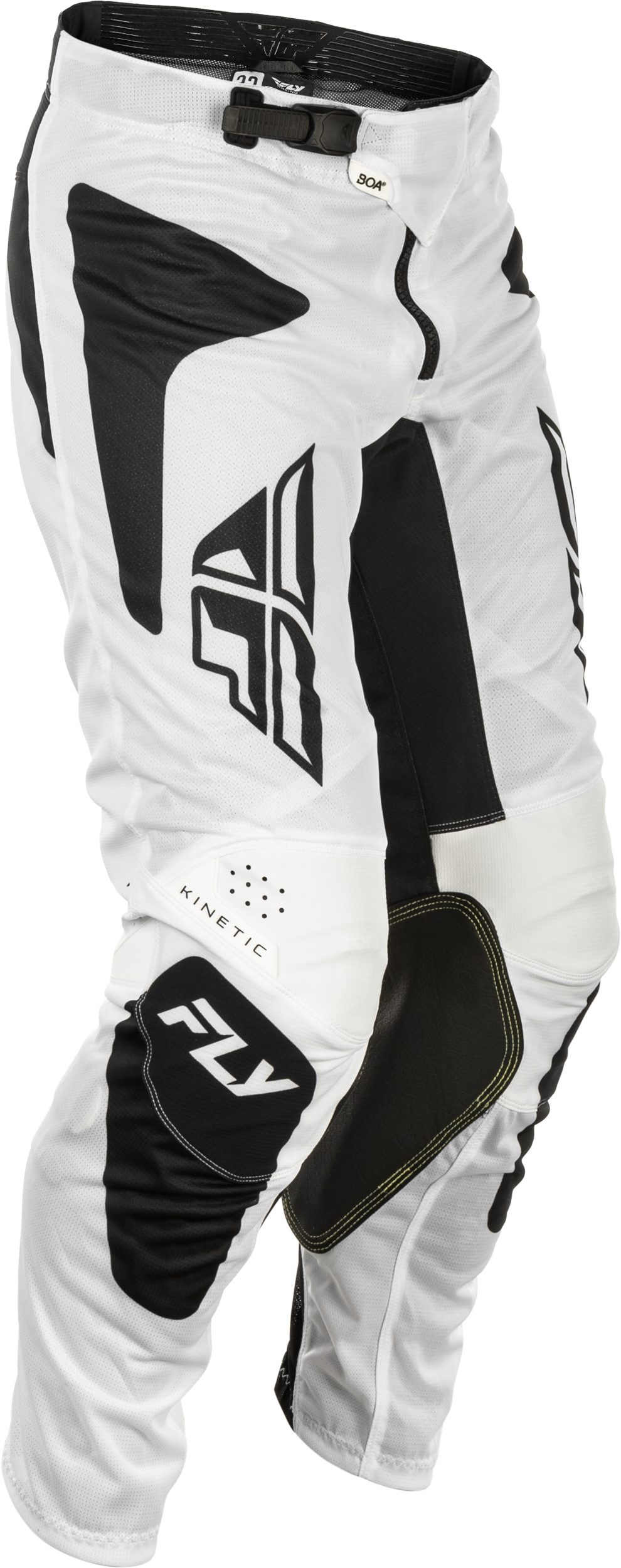 Fly Racing Kinetic Mesh Sym Pants White/Black Size 36 – Motorcycle Riding Gear with BOA® Fit System and Ventilation for Off-Road and Motocross Vehicles