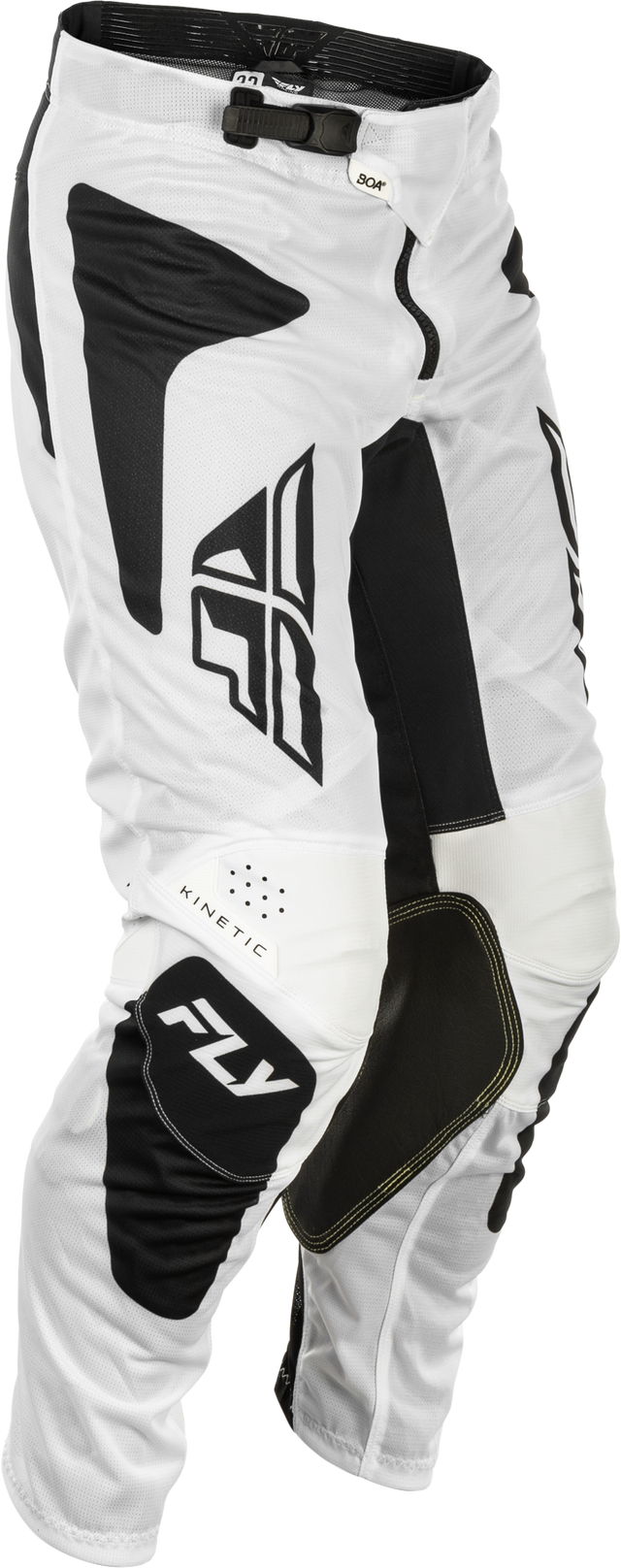 Fly Racing Kinetic Mesh Sym Pants White/Black Size 36 – Motorcycle Riding Gear with BOA® Fit System and Ventilation for Off-Road and Motocross Vehicles
