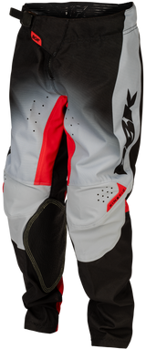 Fly Racing Youth Kinetic DBK Pants for Motocross – Grey/Black/Red, Size 24 – Durable and Comfortable Motorcycle Pants with Mesh Liner and Adjustable Fit