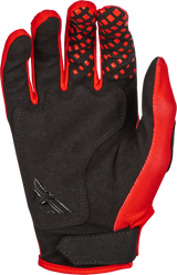 Fly Racing Youth Kinetic Center MX Gloves Red/Black – Offroad Motorcycle Gloves for Youth Medium Fit