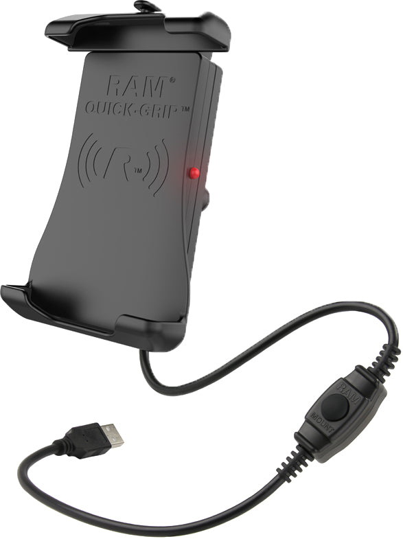 RAM Wireless Charging Holder Quick Grip for Marine Vehicles – Waterproof Qi Charging Cradle with Spring-Loaded RAM Quick-Grip Design