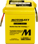 Motobatt MBT6N4 Quadflex Sealed AGM Motorcycle Battery for Cruiser and Touring Bikes