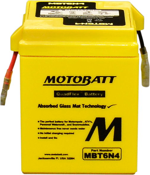 Motobatt MBT6N4 Quadflex Sealed AGM Motorcycle Battery for Cruiser and Touring Bikes