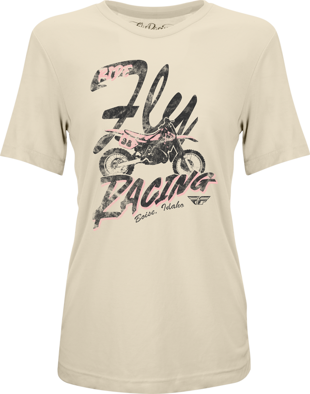 Fly Racing Women's Vintage Tee Bone Medium - Comfortable Crew Neck T-Shirt for Motocross and Off-Road Vehicles