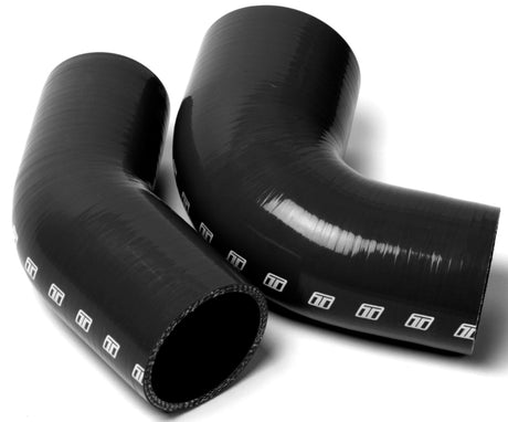 Turbosmart 90 Degree Silicon Reducer Elbow 2.0in to 2.50in - Black