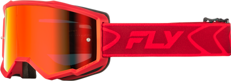 Fly Racing Zone Goggle Red/Crimson with Red Mirror/Smoke Lens – Adult and Youth Fit for ATV, Motocross, and Off-Road Vehicles