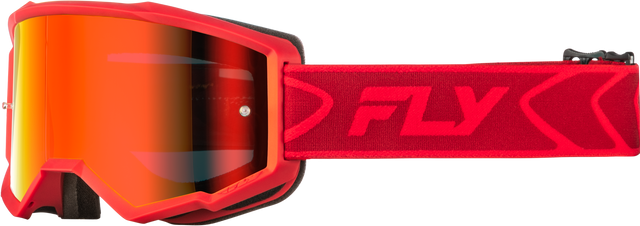 Fly Racing Zone Goggle Red/Crimson with Red Mirror/Smoke Lens – Adult and Youth Fit for ATV, Motocross, and Off-Road Vehicles