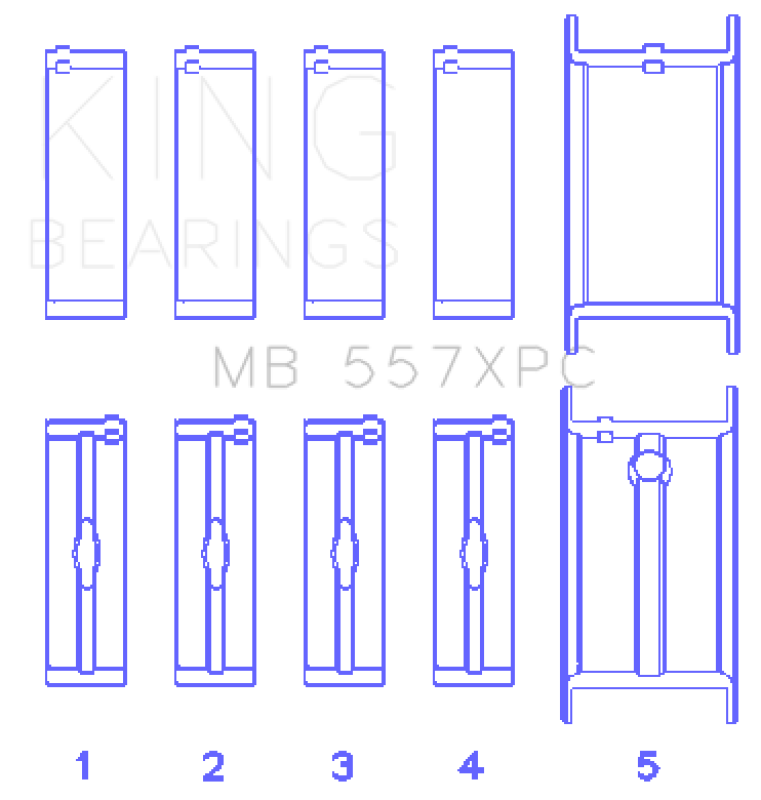 King Engine Bearings General Motors 262/ 267/ 302/ 307/ 327/ 350 pMaxBlack Coated Main Bearing Set