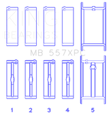 King Engine Bearings General Motors 262/ 267/ 302/ 307/ 327/ 350 pMaxBlack Coated Main Bearing Set