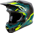 Fly Racing Yth Formula S Carbon Byte Helmet – Black, Carbon/Teal/Lime for Youth ATV, MX, and Off-Road Vehicles