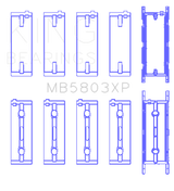 King Engine Bearings BMW S65B40A Crankshaft Tri-Metal Race Main Bearings Set of 5