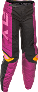 Fly Racing Women's F 16 Pants for Cruiser and Sportbikes - Size 13/14, Black/Mauve/Yellow