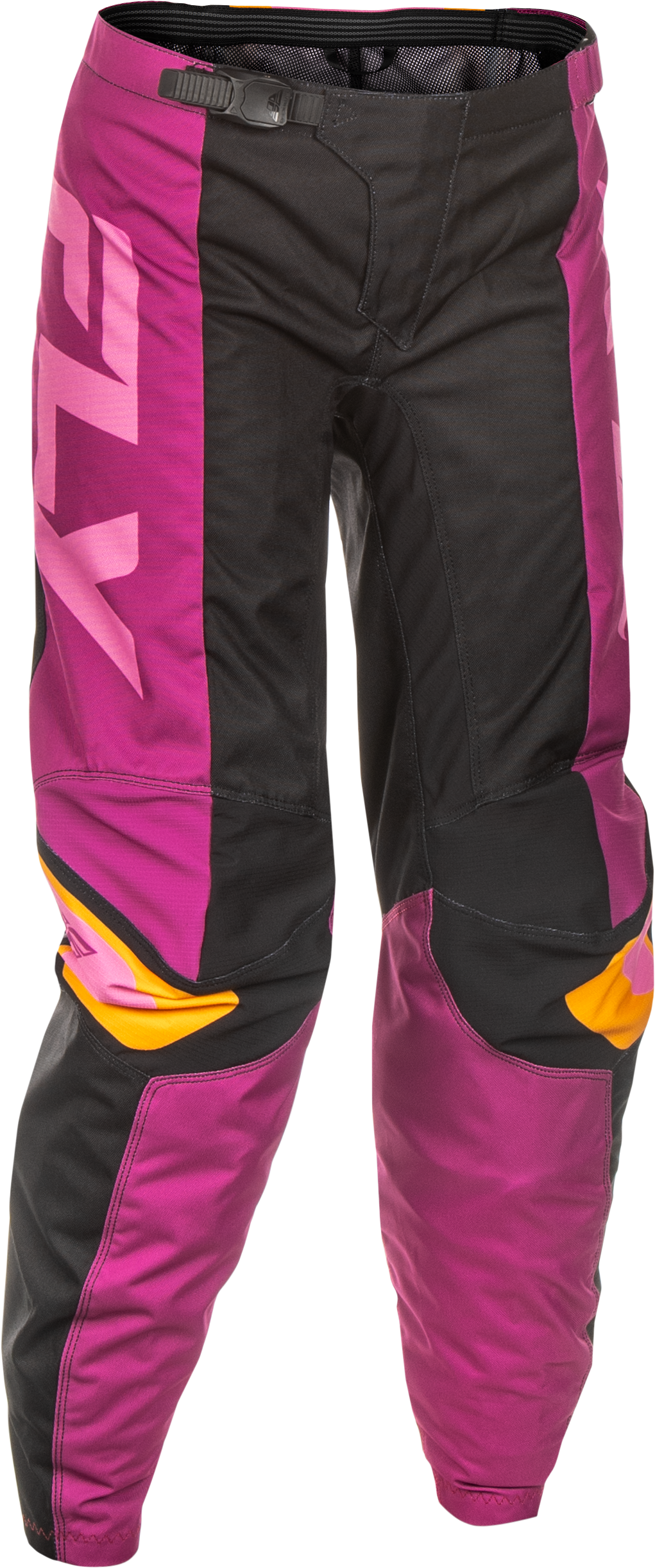 Fly Racing Women's F 16 Pants for Motorcycle - California/Nevada Black, Mauve, Yellow, Size 11/12