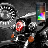 XK GLOW 7-inch XKchrome RGB Headlight with Switchback Function for Harley Davidson and Motorcycle Fits