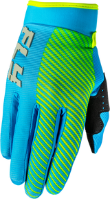 Fly Racing Youth F 16 Gloves Blue/Hi Vis - All-Around Performance Riding Gloves for Kids