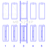 King Engine Bearings Ford Windsor 260CI/289CI 5.0L 529XP Main Bearing Set