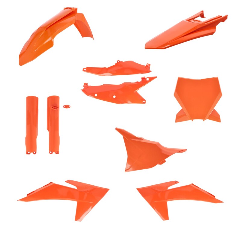 Acerbis 23-24 KTM 125-450 SX/SX-F/XC/XC-F Plastic Kit in Orange – Durable Factory-Shaped Body Panels for Off-Road Motorcycles