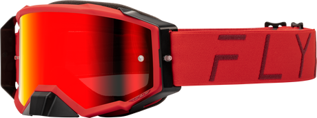 Fly Racing Zone Pro Goggle with Red Mirror/Smoke Lens for ATV, Motocross, and Off-Road Vehicles