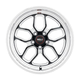 Weld Racing Laguna Drag 17x5 Alloy Wheel with 5x114.3 Bolt Pattern, ET -21, Gloss Black Finish, Part S1527C067N21