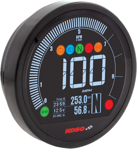 KOSO BA077300 DL 04 Speedometer Kit – Universal Fit for Motorcycles and ATV with Multi-Function Display