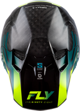 Fly Racing Formula S Carbon Byte Helmet for Motorcycles - Black Carbon/Teal/Lime, Large