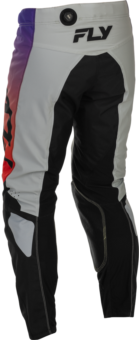 Fly Racing Kinetic Pants Grey/Red/Purple/Black Size 30 – Durable Motorcycle Riding Pants with Mesh Liner and Adjustable Fit
