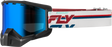 Fly Racing Focus Snow Goggle with Smoke/Dark Blue Lens – Red/White, Universal Fit for Snow Sports