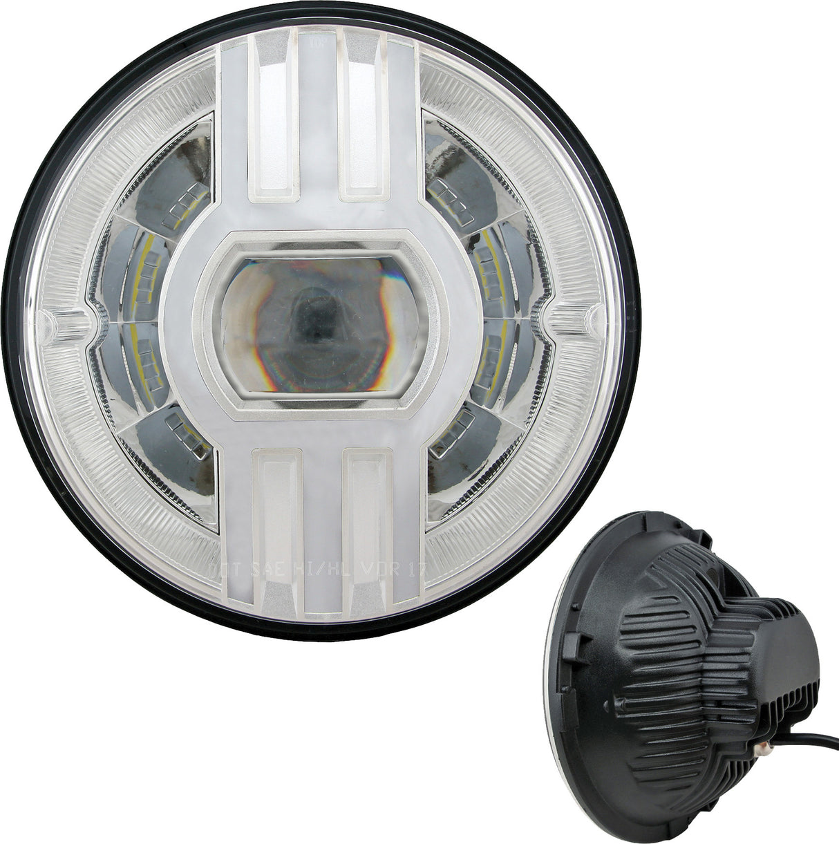 CYRON 7-Inch Beast Headlight with Daytime Running Light for Harley, Honda, Yamaha, Suzuki, Kawasaki Motorcycles - Part ABIG7B2-C