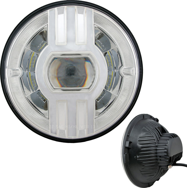 CYRON 7-Inch Beast Headlight with Daytime Running Light for Harley, Honda, Yamaha, Suzuki, Kawasaki Motorcycles - Part ABIG7B2-C