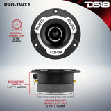 DS18 PRO-TWX1 3.8-inch Super Bullet Tweeter with 120 Watts RMS for Car Audio Systems, 4 Ohm, Silver Finish