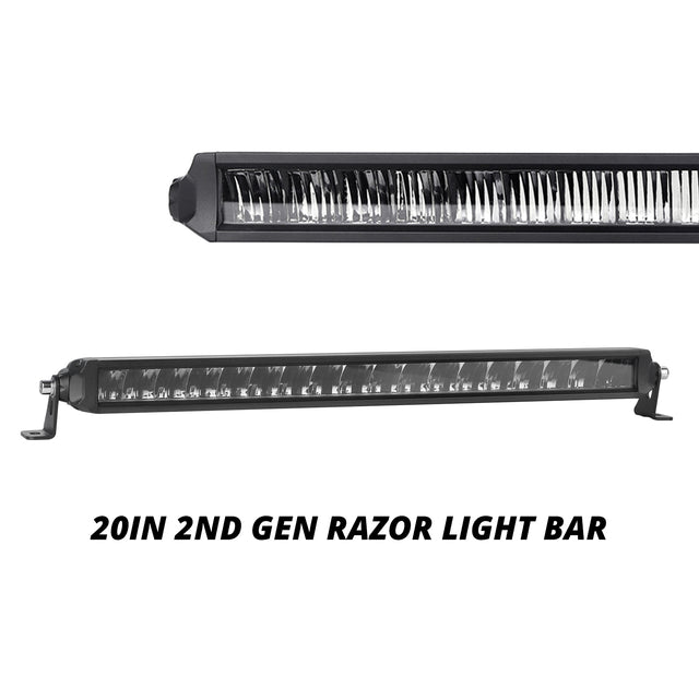 XK GLOW 20-Inch Razor Light Bar Aux High Beam with Side and Back Mounting for Trucks and SUVs