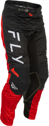 Fly Racing Kinetic Mesh Center Pants for Offroad – Size US 40, Black/White/Red with BOA® Fit System and Enhanced Ventilation