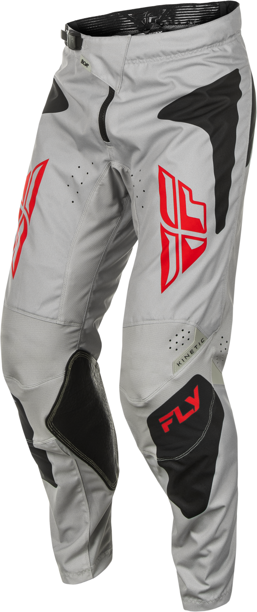 Fly Racing Kinetic Sym Offroad Pants for ATV and Dirt Bike - Size US 32, Light Grey/Red/Black