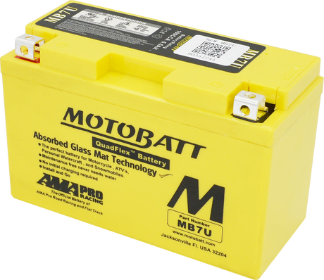 Motobatt MB7U Quadflex Sealed AGM Battery for Motorcycle and Powersport Vehicles
